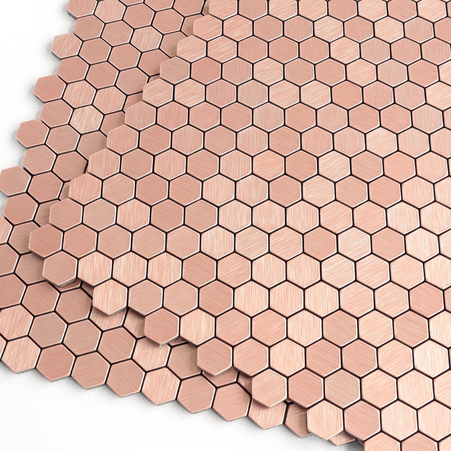 M MOFIT Hexagon Tile Stickers, Rose Gold, 10 Pack, rose gold hexagon panel